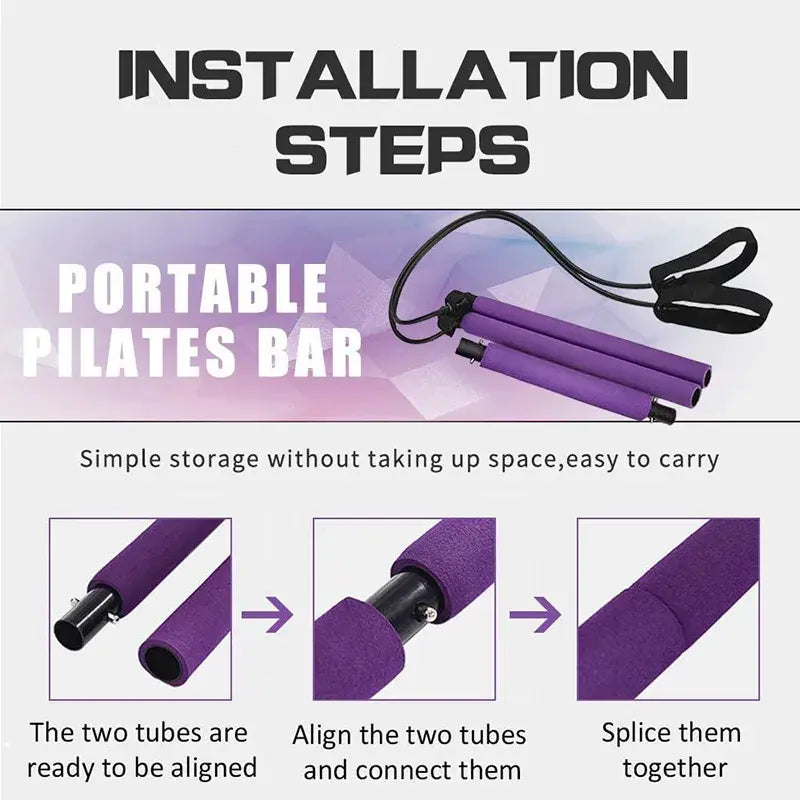 Portable Fitness Yoga Pilates Resistance Bar