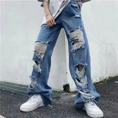 Urban Chic High Waist Ripped Jeans