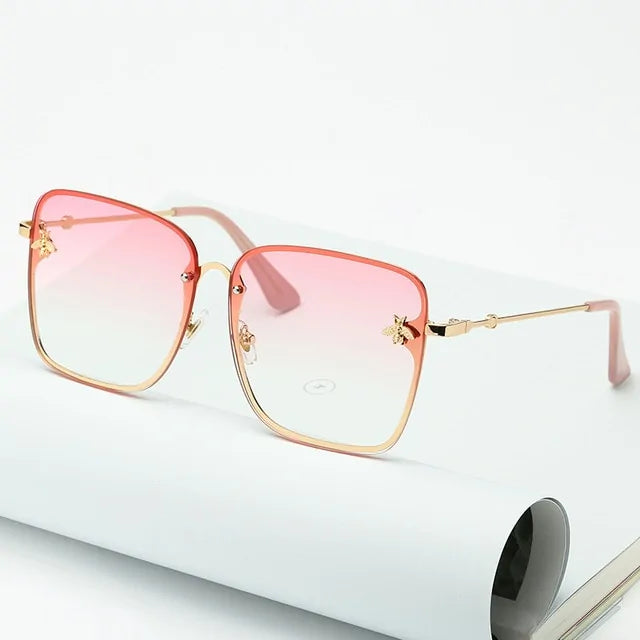 Oversize Rimless Square Sunglasses