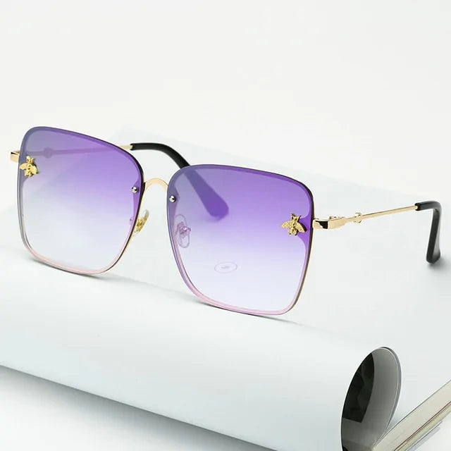 Oversize Rimless Square Sunglasses