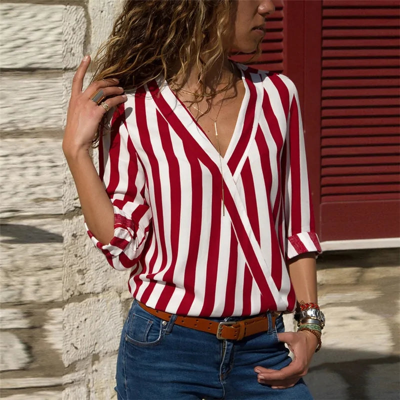 Elegance in Stripes Blouse