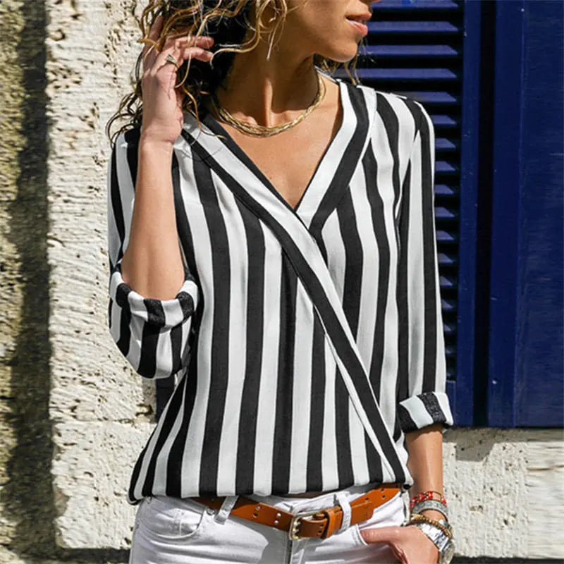 Elegance in Stripes Blouse