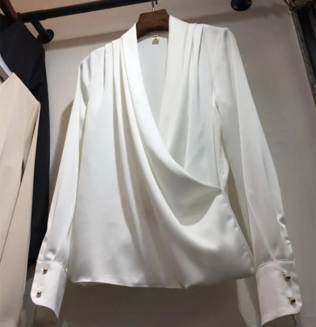 Elegant Satin Women Blouse