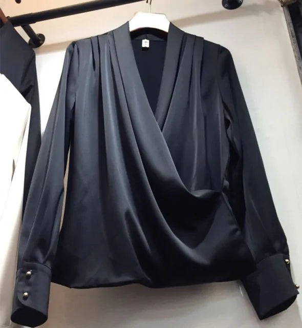 Elegant Satin Women Blouse