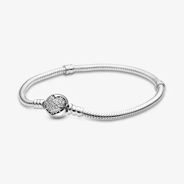 .925 Sterling Silver Charm Bead Bracelet