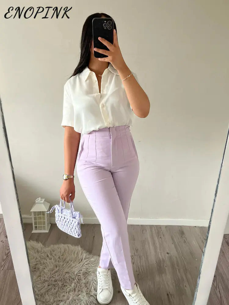 Chic Office Lady Straight Pants