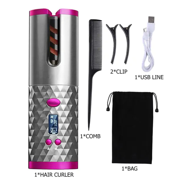 Wireless LCD Hair Curler