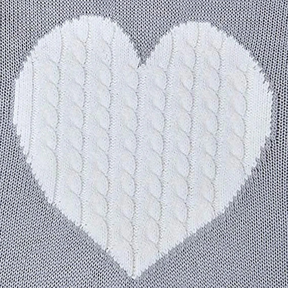 Heart Detail V-Neck Sweater