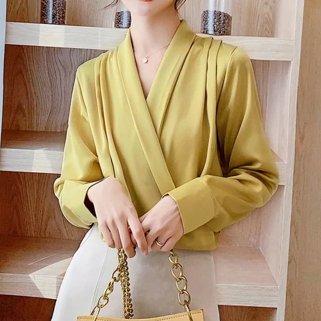 Elegant Satin Women Blouse