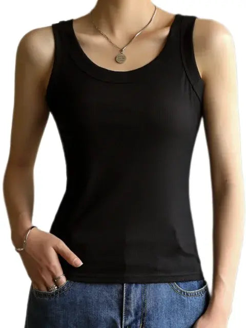 Women's Ribbed Sleeveless Knitted Tank Top