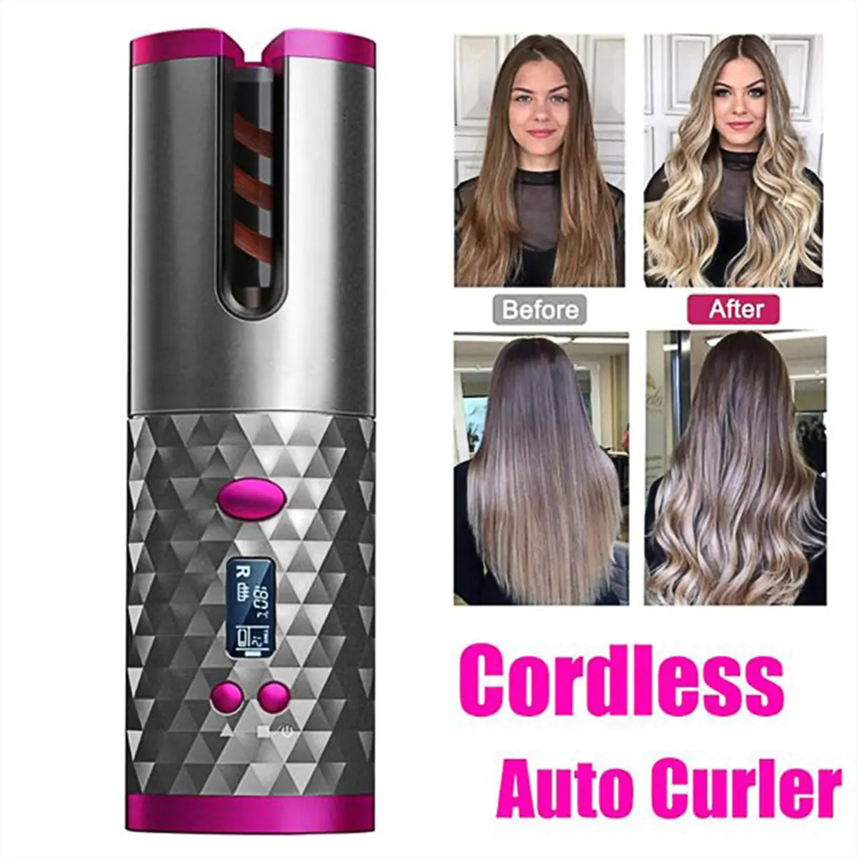 Wireless LCD Hair Curler