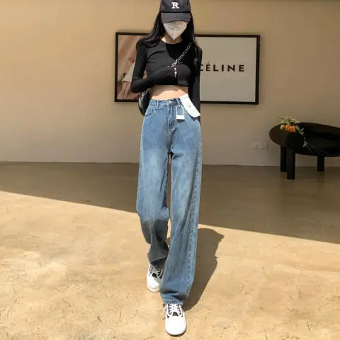 Woman High Waist Wide Leg Jeans