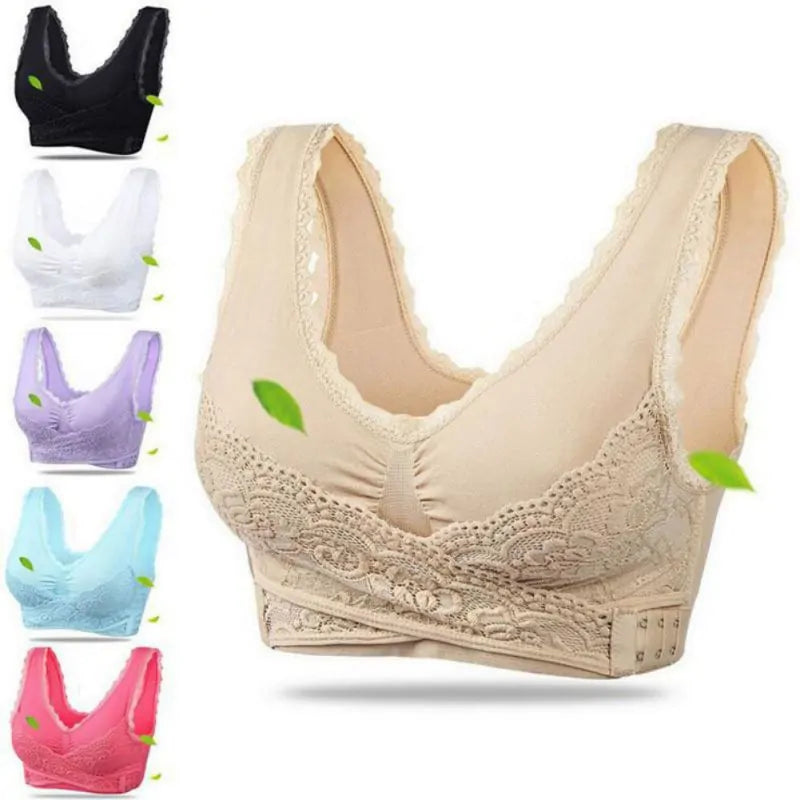 Front Cross Wireless Lace Lift Bra