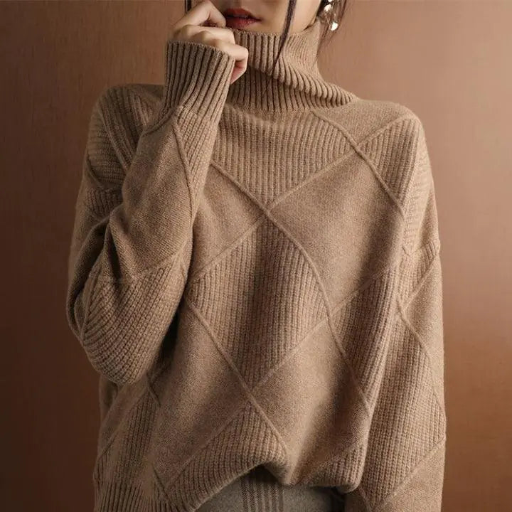 Turtle Neck Pullover Sweater Versatile