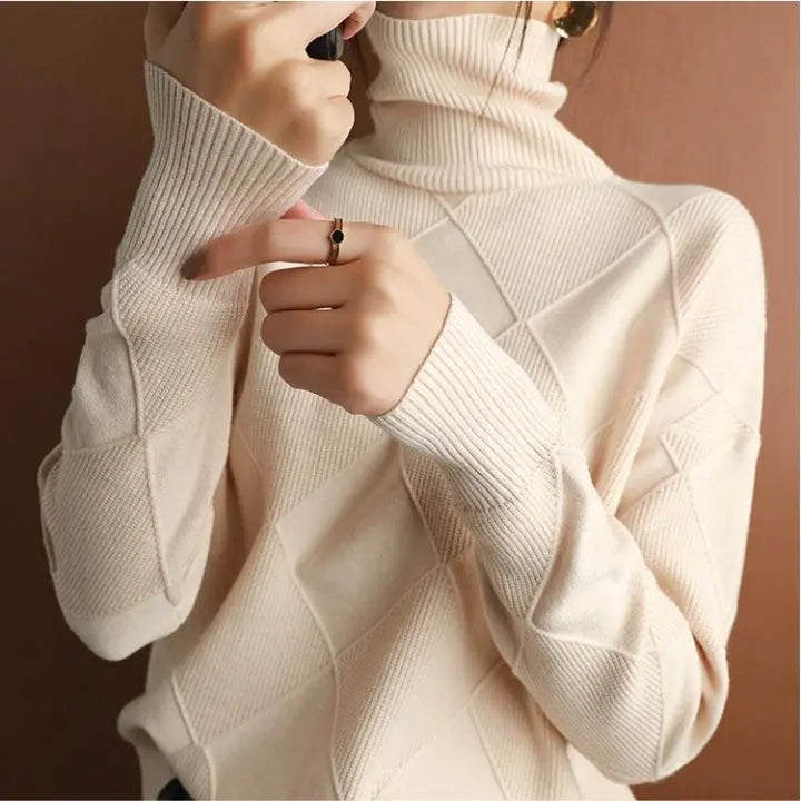 Turtle Neck Pullover Sweater Versatile