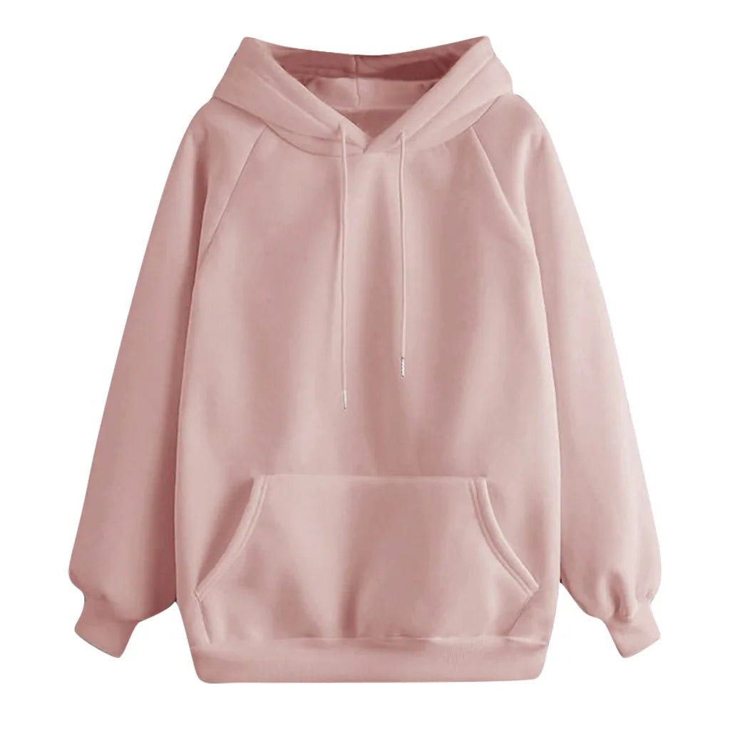 Women's Casual Solid Hoodie With Pockets