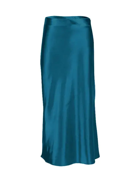 Solid Silk Long Skirt