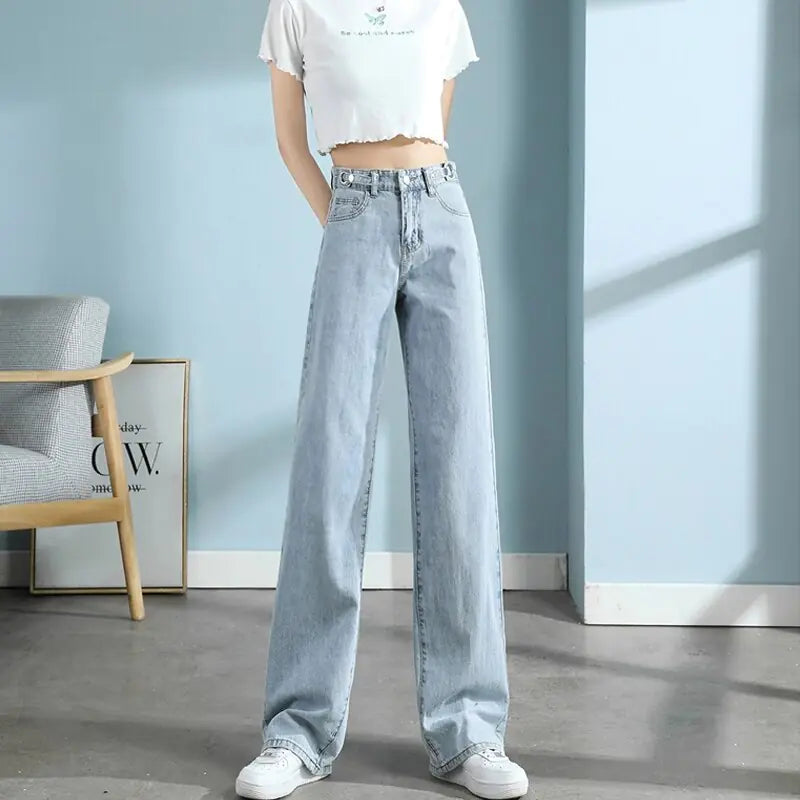 Woman High Waist Wide Leg Jeans