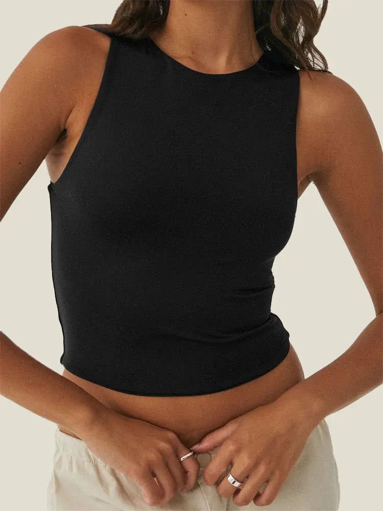 Seamless High Neck Tank Top