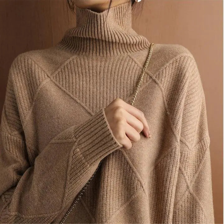 Turtle Neck Pullover Sweater Versatile