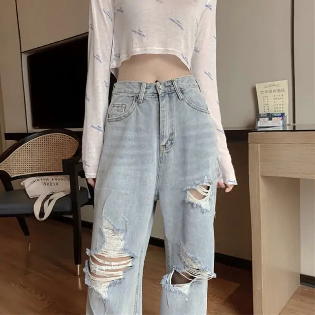 Urban Chic High Waist Ripped Jeans