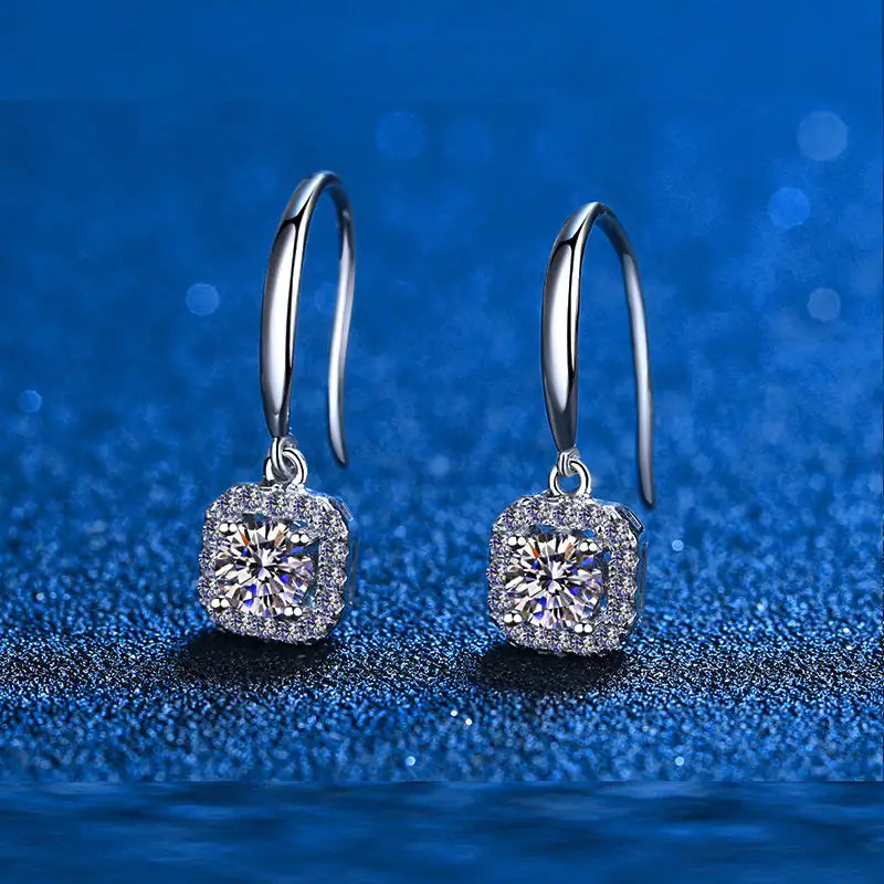 Sterling Silver Platinum Plated Earrings