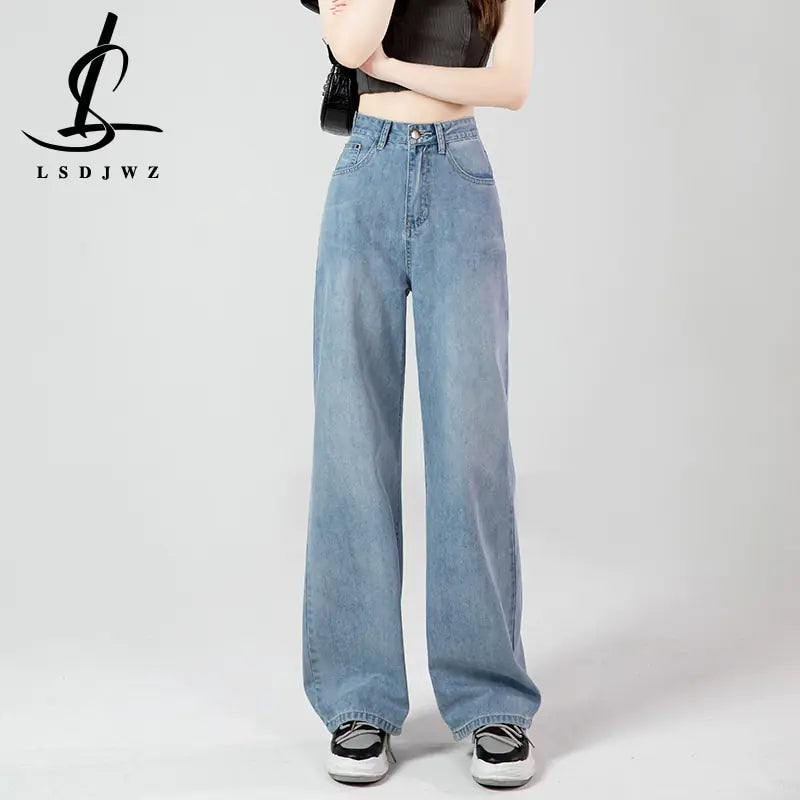 Woman High Waist Wide Leg Jeans