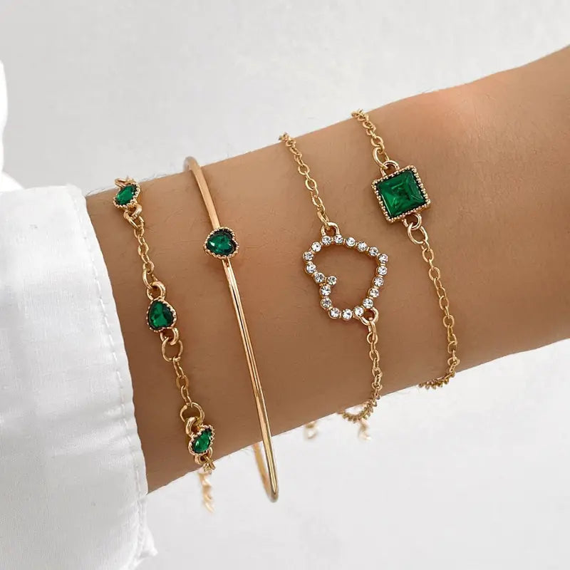 Exquisite Inlay Bracelet Jewelry Set