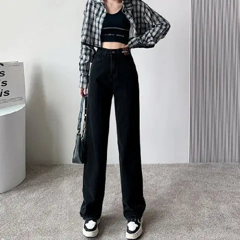 Woman High Waist Wide Leg Jeans