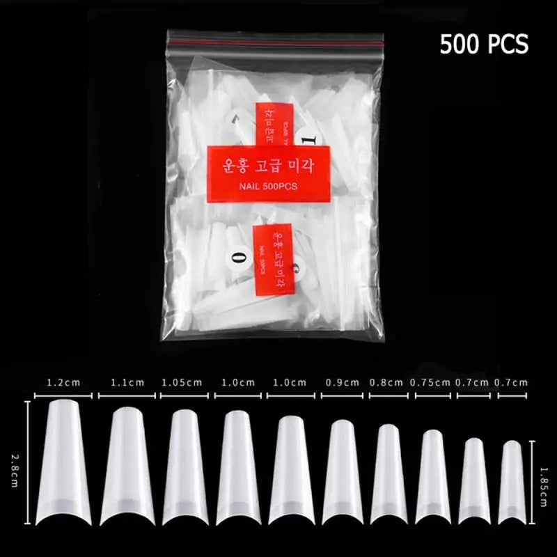 500Pcs White Clear French False Acrylic Nail Tips