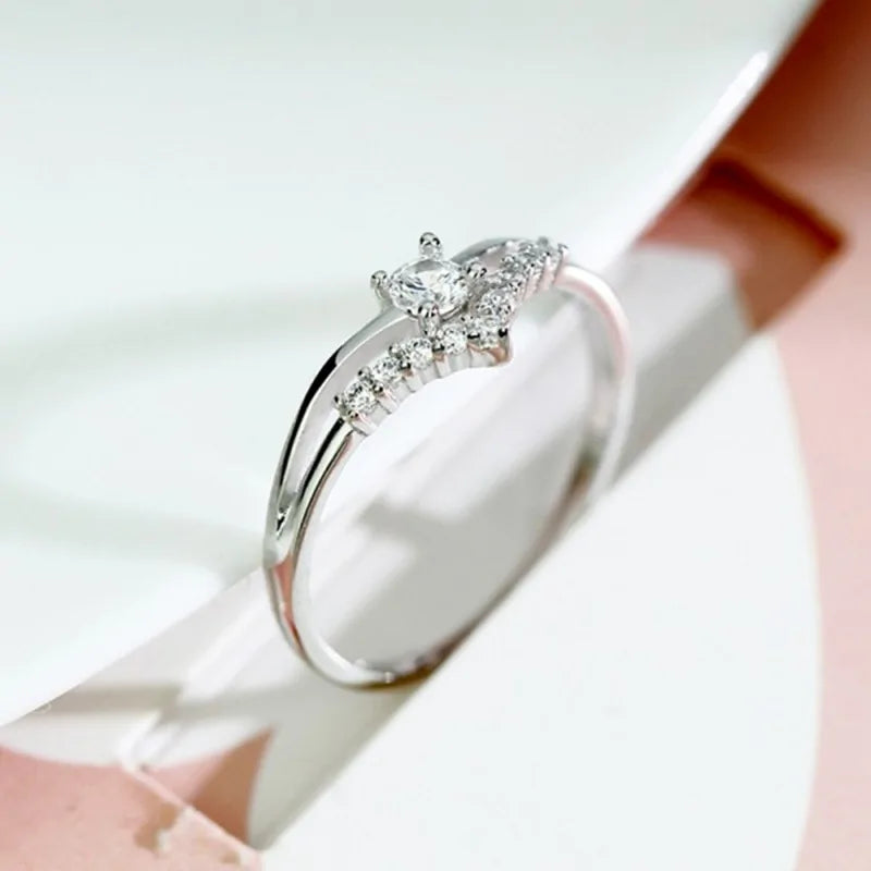 Cubic Zircon Engagement Classic Ring