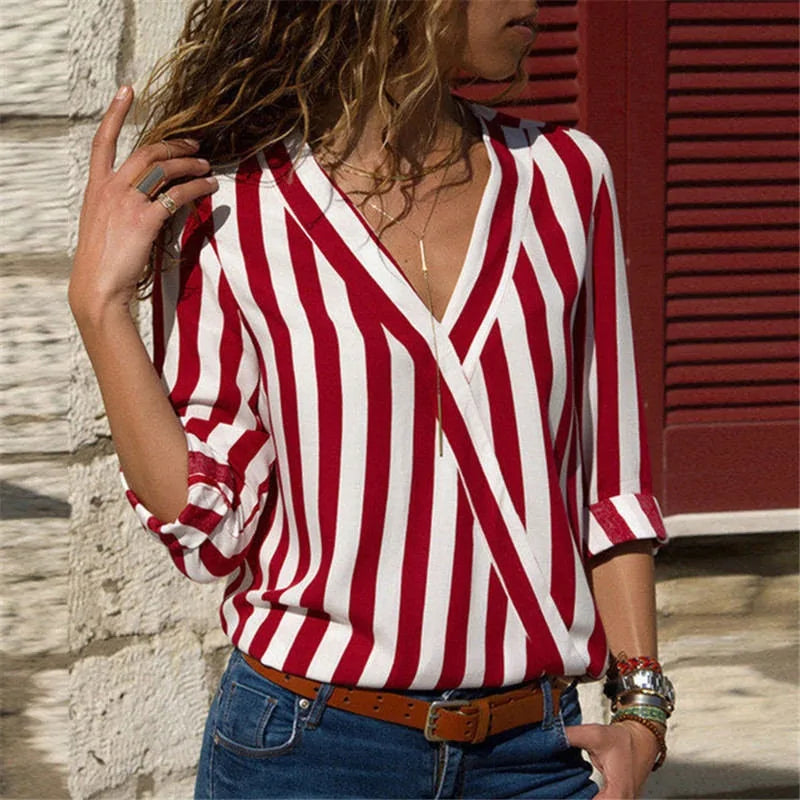 Elegance in Stripes Blouse