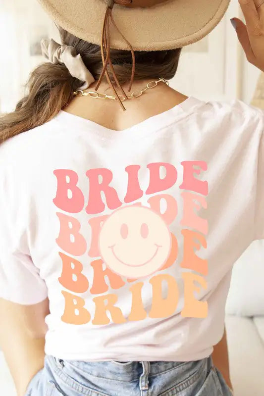 Plus Size “Bride Happy Face” Graphic Tee