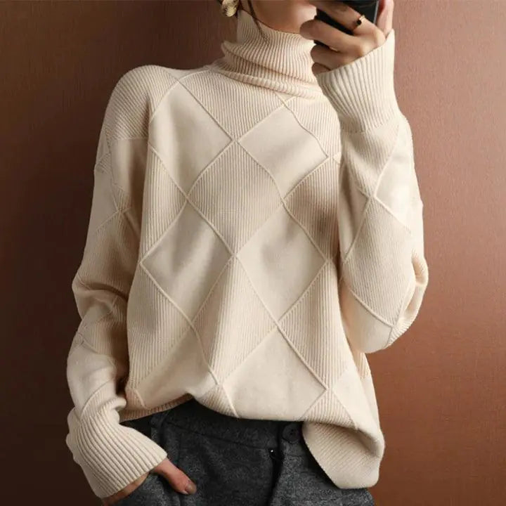 Turtle Neck Pullover Sweater Versatile