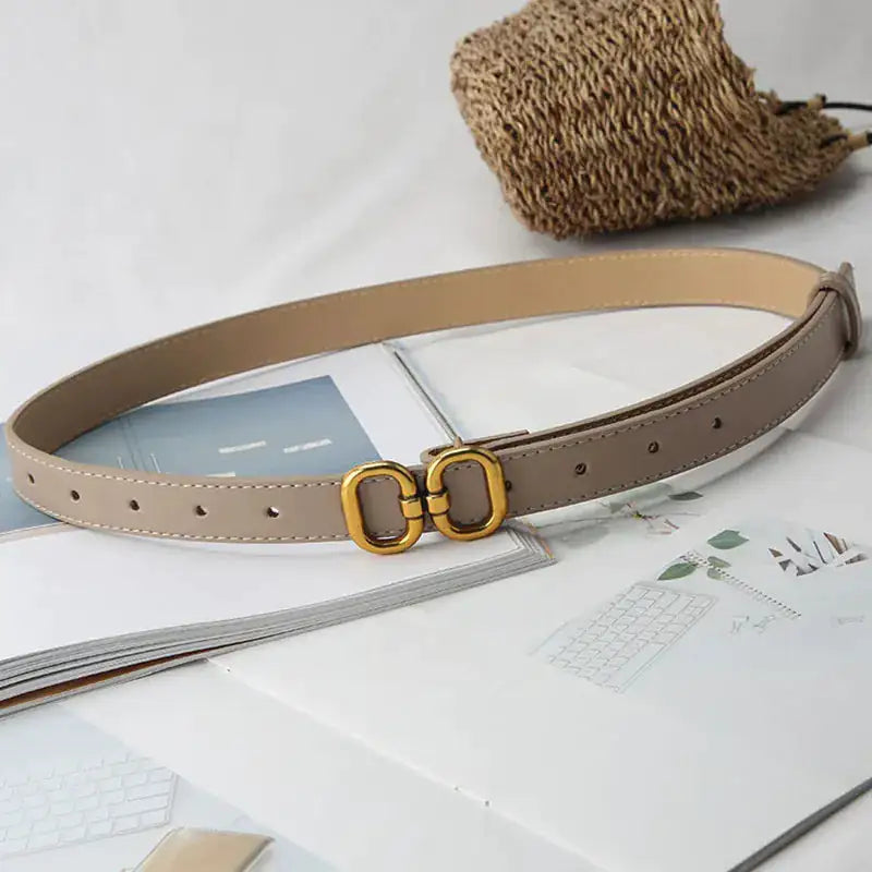 Elegant Leather Designer Belt for Women