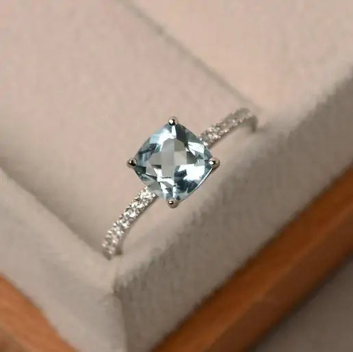 Carbon Ice Zircon Ring Square