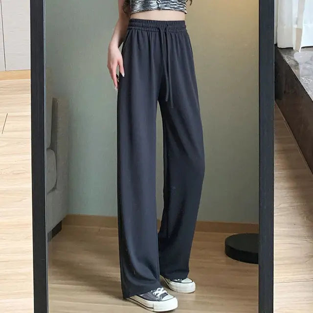 Women Chic Office Wear Straight Pants