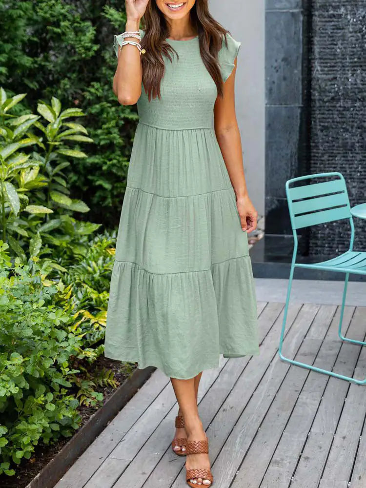 Plain Charm Midi Dress