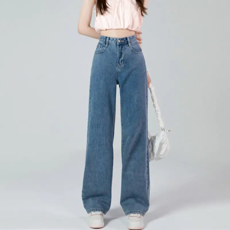 Woman High Waist Wide Leg Jeans