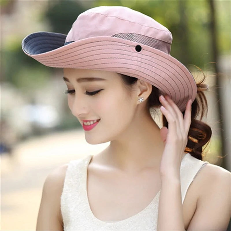 UV UPF Wide Brim Ponytail Sun Hat: Perfect for Outdoor Adventures!