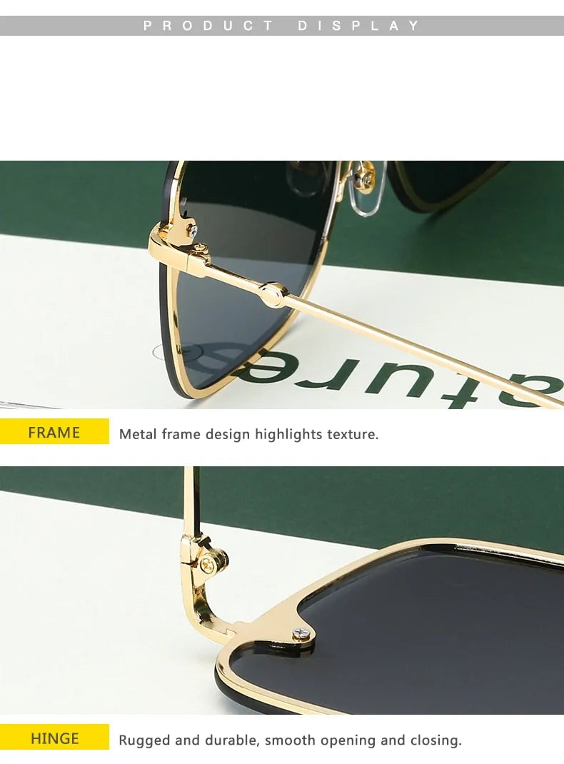 Oversize Rimless Square Sunglasses