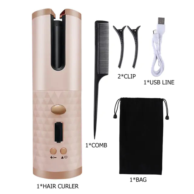 Wireless LCD Hair Curler