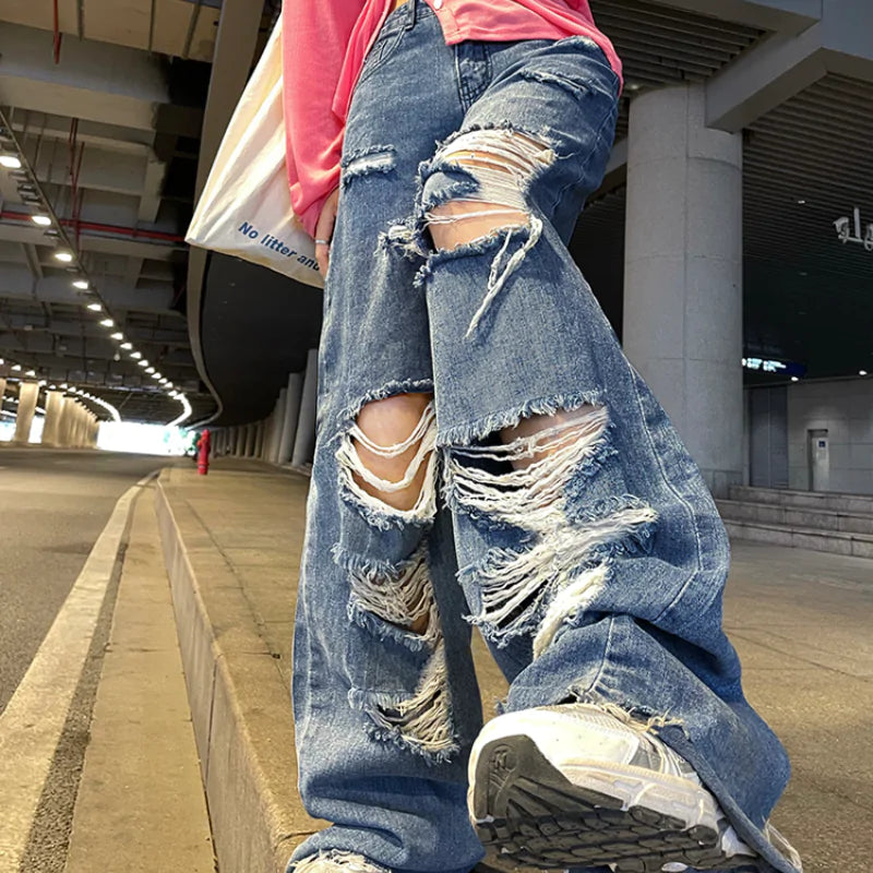 Urban Chic High Waist Ripped Jeans