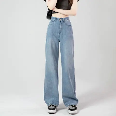 Woman High Waist Wide Leg Jeans