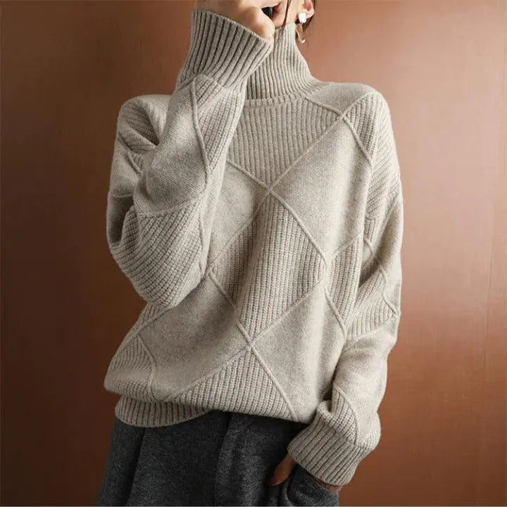 Turtle Neck Pullover Sweater Versatile