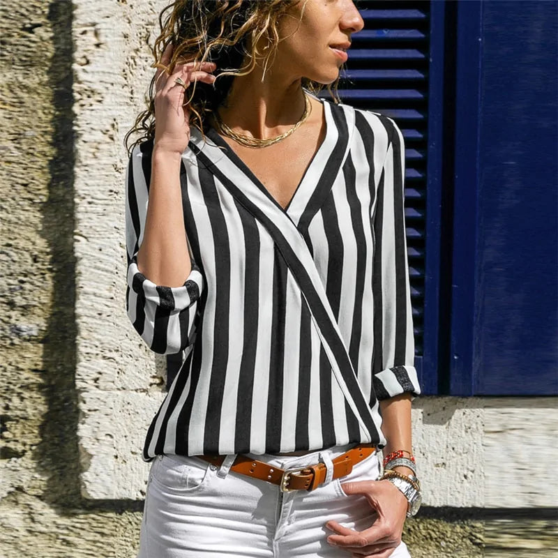 Elegance in Stripes Blouse